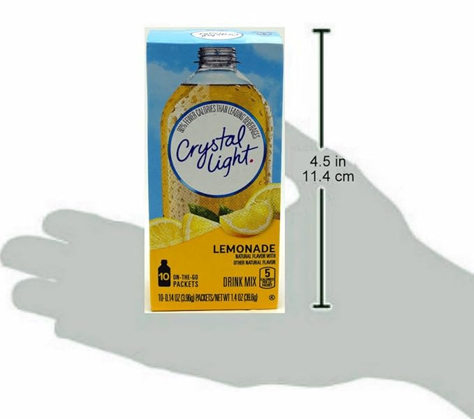 Crystal Light On The Go Natural Lemonade Drink Mix, 10-Packet Box (Pack of 7)