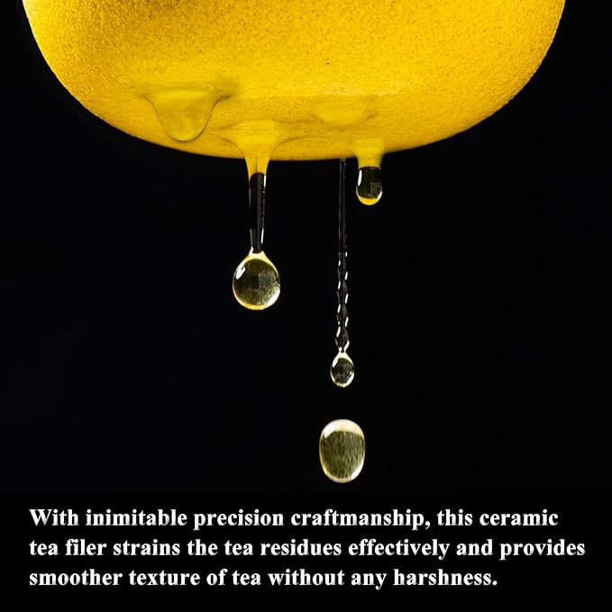 Heatproof Glass Teapot 13.5 fl (400 ml) with Removable Ceramic Infuser strainer Ha-Pot Made in Japan (Yellow)