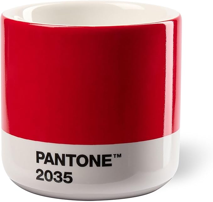 Copenhagen Design Pantone Macchiato Cup - Coffee, Latte, Macchiato Mug - 3.34oz/100ml, Red 2035