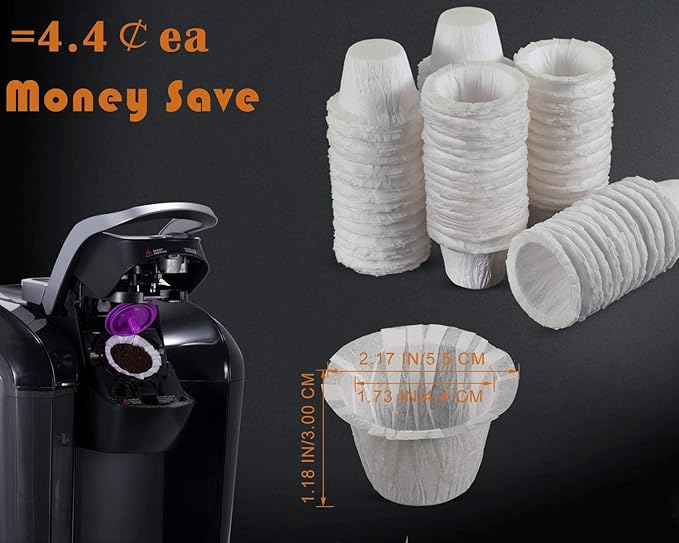 Pro Mael Disposable K Cup Filters, Coffee Filter Paper for Keurig Brewers Single Serve 1.0 and 2.0, Use with Reusable K Cup Pods (200 Count, White)