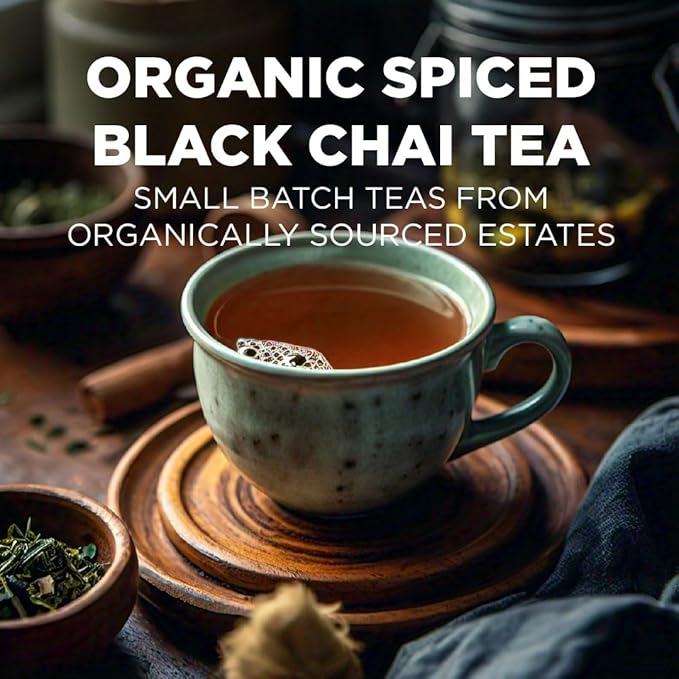 Maud's Organic Chai Tea Pods, 24 ct, Recyclable Single Serve Tea Pods – 100% Gourmet Blended Tea Leaves, Compatible with Keurig K Cups Maker