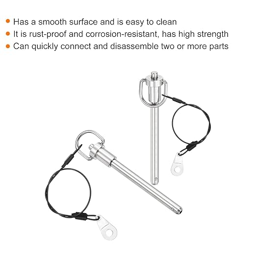 UXCELL 1 Pcs Quick Release Pin, 5/16" x 3" (Dia. x L), Silver, 304 Stainless Steel