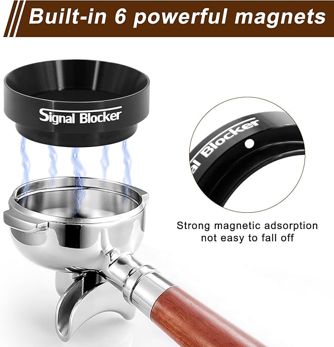 51mm Espresso Dosing Funnel & 51mm Puck Screen for Breville: Magnetic Coffee Dosing Ring Aluminium Metal - Reusable 1.7mm Thickness 150μm Puck Screen 316 Stainless Steel | Fits 51mm Portafilter
