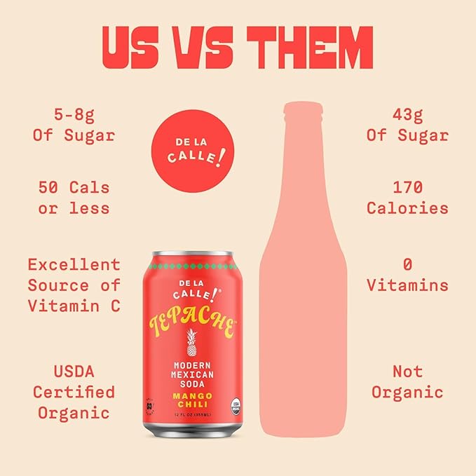 De La Calle Tepache - Naturally Fermented Pineapple Beverage, Antioxidant Rich, Certified Organic, Fermented, Low Sugar (Core Variety Pack) - Sparkling Juice - 12-Pack