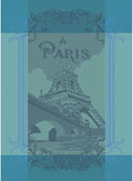 Garnier Thiebaut Paris Seine Turquoise French Kitchen Towel 22"x30", Cotton, Jacquard