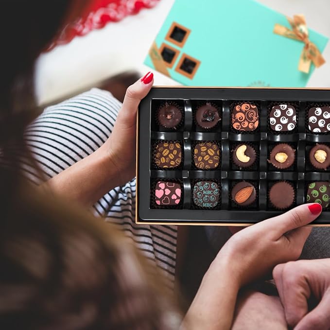 Vegan Dark Chocolate Truffles Gift Box, 15 Pieces of Chocolates Gift Box, Ultimate Assorted Chocolates for Birthdays, Holidays or Corporate Gifts, A Premium Kosher Chocolate Experience for Gifting