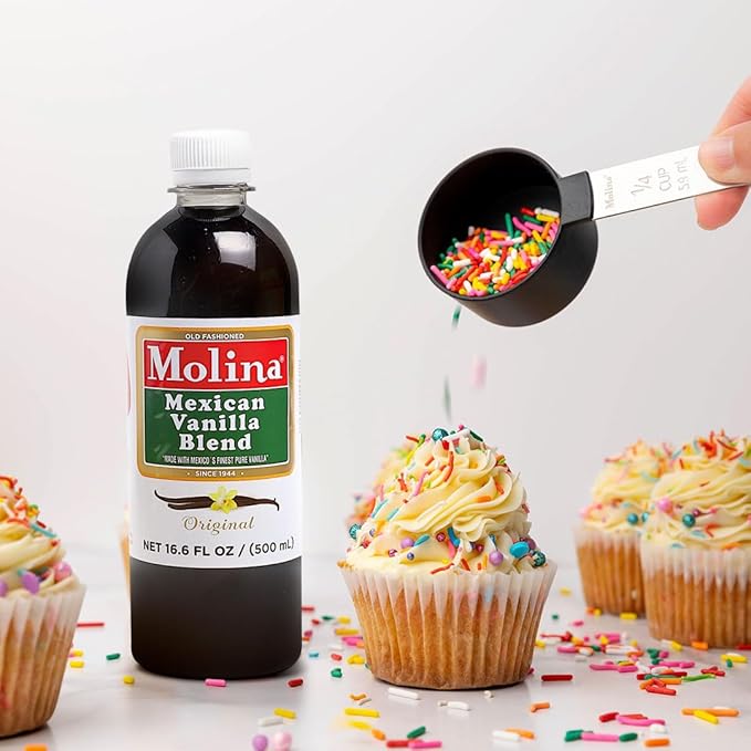 Vanilla Molina - Mexican Vanilla Blend with Pure Vanilla Extract - 2 Pack (16.6 Fl Oz Bottles) - 33.86 Fl Oz Total, Natural Flavoring for Baking, Drinks and Desserts