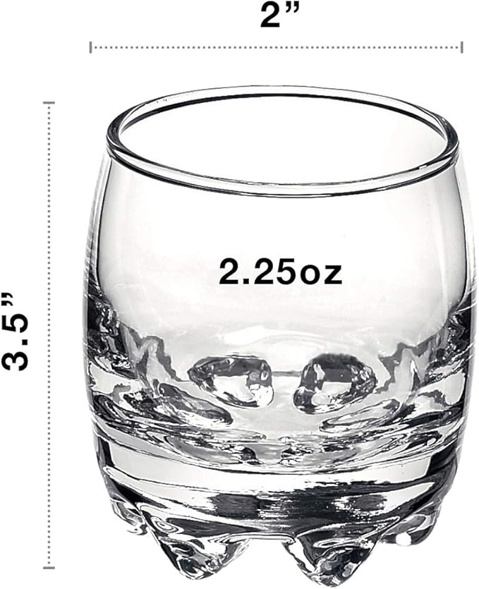 Bormioli Rocco Galassia Shot Glasses – Gift Set Of 6 Drinking Shot Cups With Elegant Curved Shape, Heavy Sham & Interlocking Feet – Short Shooter Tumblers For Liquors & Spirits (2.25oz)