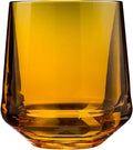 Drinique Unbreakable Stemless Wine Glasses (Set of 4) 12oz Tritan Plastic Stemless Glassware for Indoor or Outdoor Use - Amber