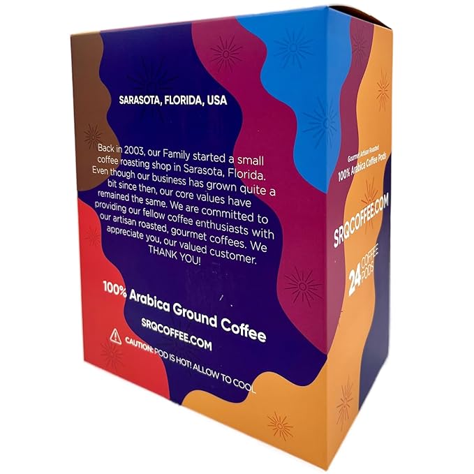 Sarasota K-Cup Coffee Pods | Medium Roast Coffee | Breakfast Blend | Single Serve for Keurig Brewers | Gourmet, Low Acid, Mold Free | 24 Count