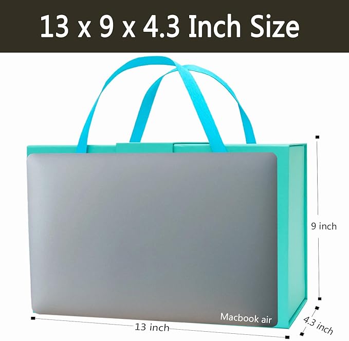 Joyscoop Large Gift Box 2 Pack 13 x 9 x 4.3 inch with Magnetic Lids, Luxury Gift Box for Mother's Day, Birthday, Weddings, Baby Showers, and More