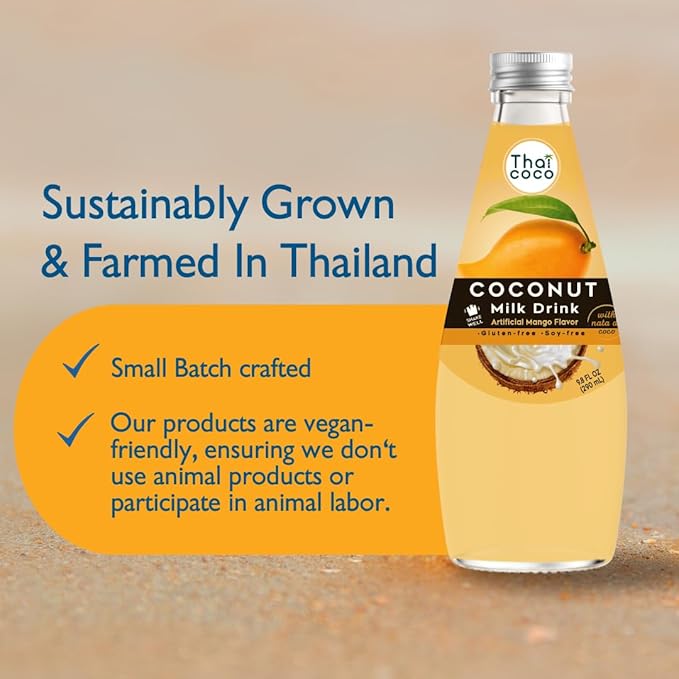 Thai Coco - Mango Coconut Milk Drink with Nata De Coco - 9.8 fl. oz. 4 Pk