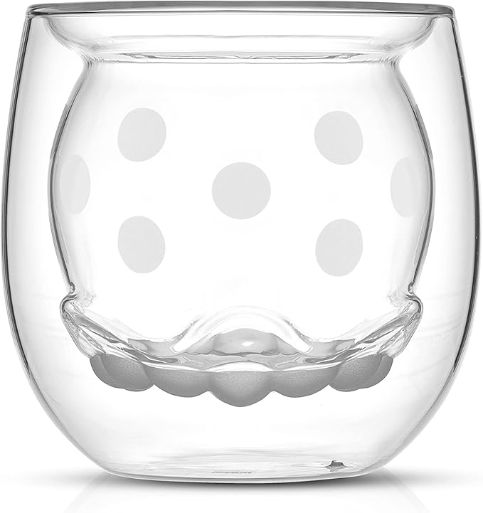 JoyJolt Mickey Pants and Minnie Skirt 3D 2oz Espresso Cups. Double Walled Espresso Glasses (2pc) Small Double Wall Glass Coffee Cups. Demitasse Cups, Espresso Measuring Cup or Liqueur Shot Glasses