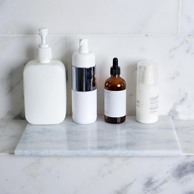 Koville African Natural Marble Cutting Board for Kitchen Pastry Bread, 12" x 8" Genuine Marble Cheese Board Stone Tray for Counter, Bathroom Perfume Tray Jewelry Candle Plate (Namib Fantasy)