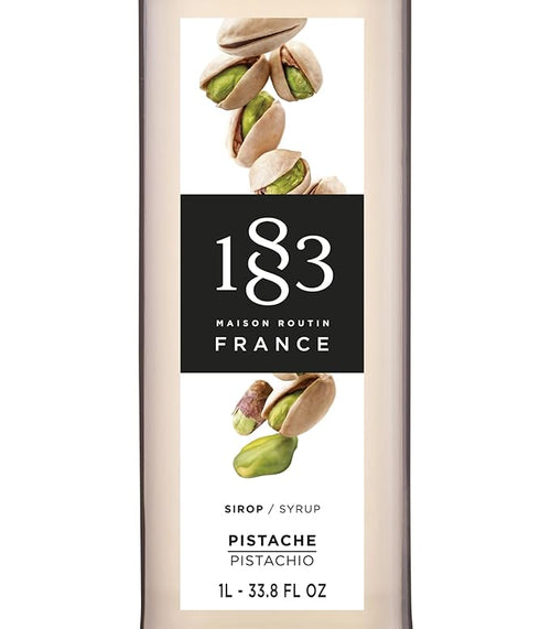 1883 Pistachio Syrup for Drinks – Premium French Flavoring Syrup, Made in France, 1 Liter Plastic Bottle – Perfect for Coffee, Lattes, Cocktails, and Desserts