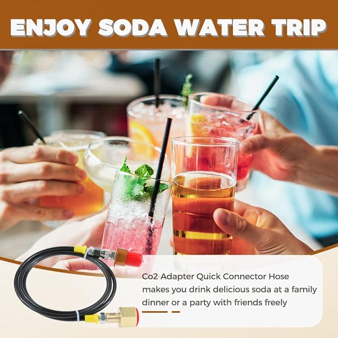 Co2 Adapter Quick Connector Hose, TEENGSE Soda DUO Machine Co2 Adapter Compatible with Terra Series