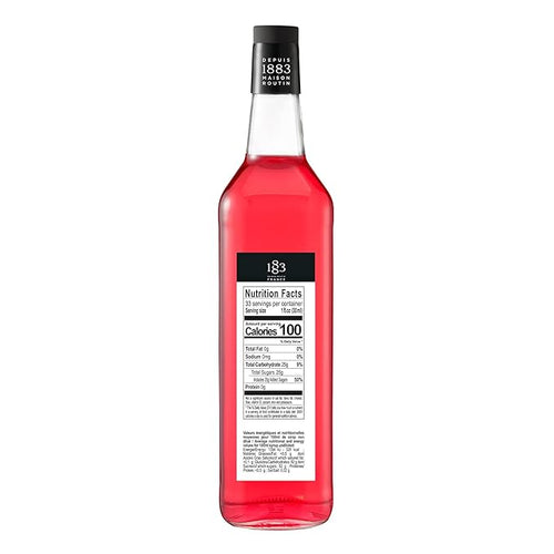 1883 Rose Syrup for Drinks, Made in France, 1 Liter Glass Bottle