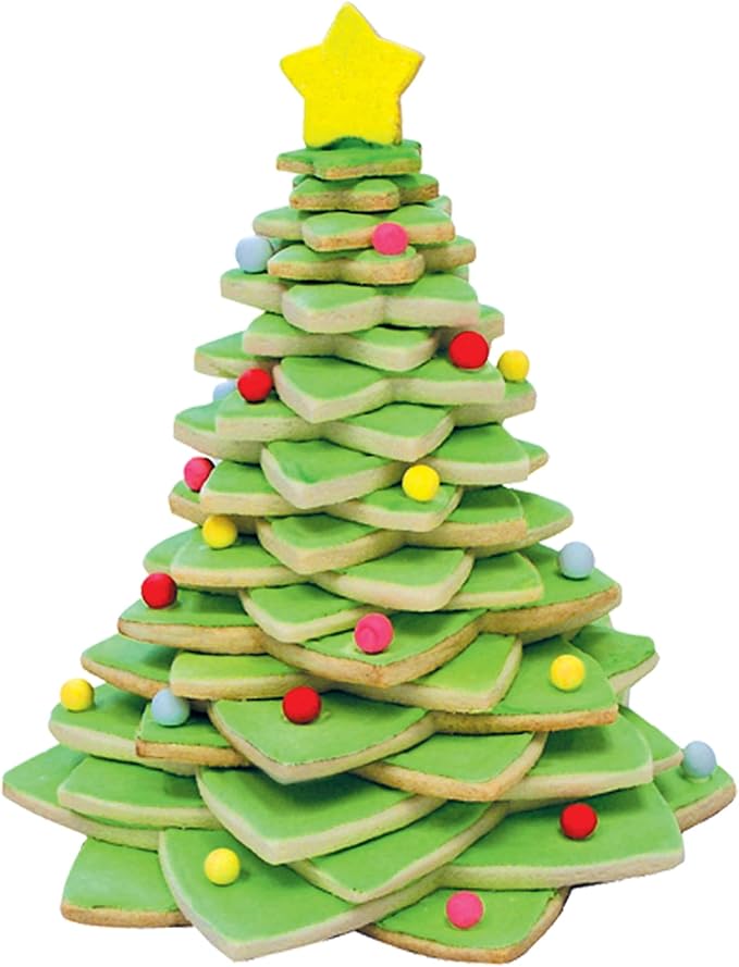 R&M International Star Tree Cookie Cutters to Make 3D Tree, 10-Piece Plastic Set