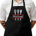 Personalized Chef Apron for Men, Custom Embroidered Design, Professional Kitchen Cooking BBQ Grilling for Dad, Decorated in USA