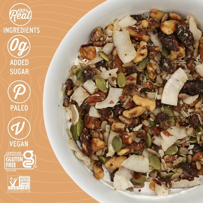 Wildway Keto Granola | Coconut Cashew | Grain-Free, Certified Gluten-Free Cereal | Vegan, Low Carb | No Sugar Added | Paleo-Friendly | Non-GMO Fruit & Nut Clusters | Nutrient-Rich Snack | 8 oz, 3 Pack