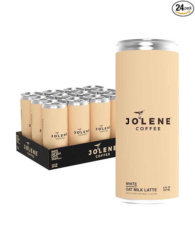 Jolene Coffee – Oat Milk Latte | 8oz Cans | Smooth, Bold, Dairy-Free, Gluten-Free, Non-GMO (24 Cans, Oat Milk Latte)