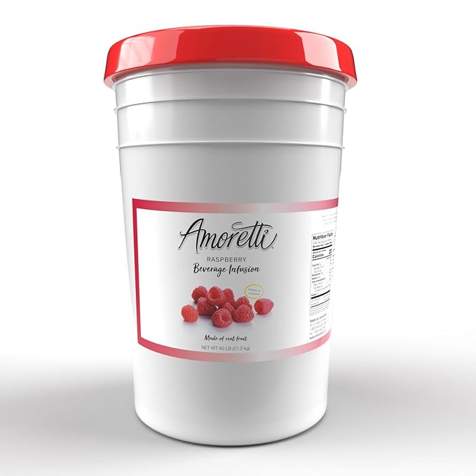 Amoretti - Raspberry Beverage Infusion - Drink Mix & Water Enhancer with Pump for Flavoring Cocktails, Waters, Teas, and other Beverages, Preservative Free