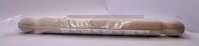 Tuuli Kitchen – French Wooden Rolling Pin, Baking Roller for Rolling Out Pizza, Pasta, Puff and Other Doughs, 40 x 4 cm