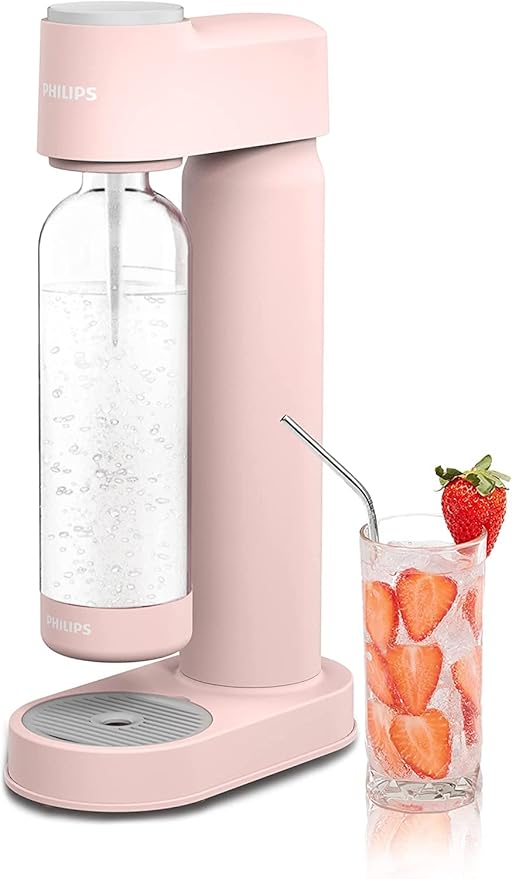 PHILIPS ADD4901PKO Sparkling Water Maker, 1L Bottle, Plastic-Pink