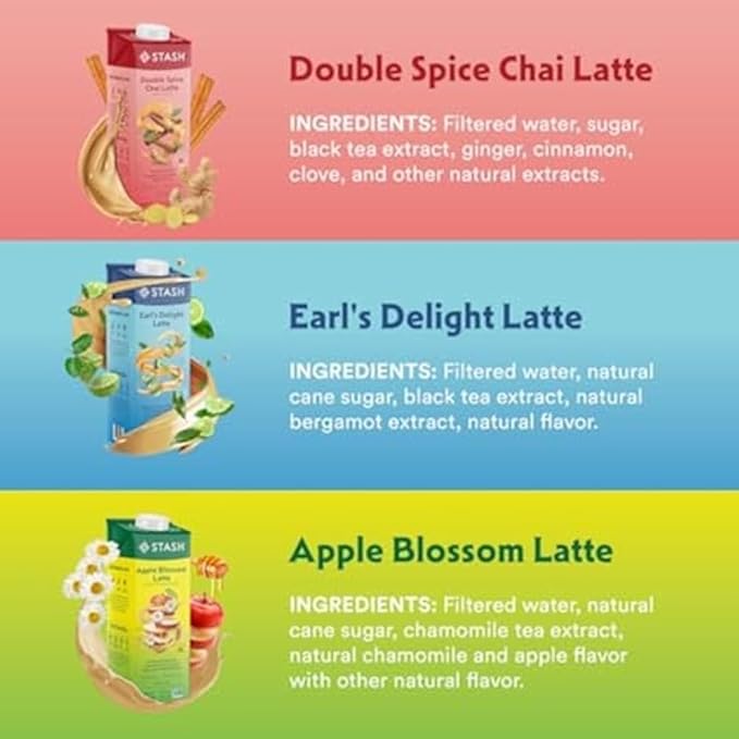 STASH Apple Blossom Latte - Dairy Free Plant Based Chamomile Tea Concentrate - Caffeine-Free - 32 fl oz, 5 Servings
