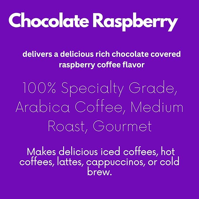 Sarasota Coffee Ground Chocolate Raspberry | Medium Roast Gourmet Flavored Coffee Grounds | Low Acid, Mold Free, Specialty Grade Flavored Bulk Ground Coffee | 5lb (80 oz)