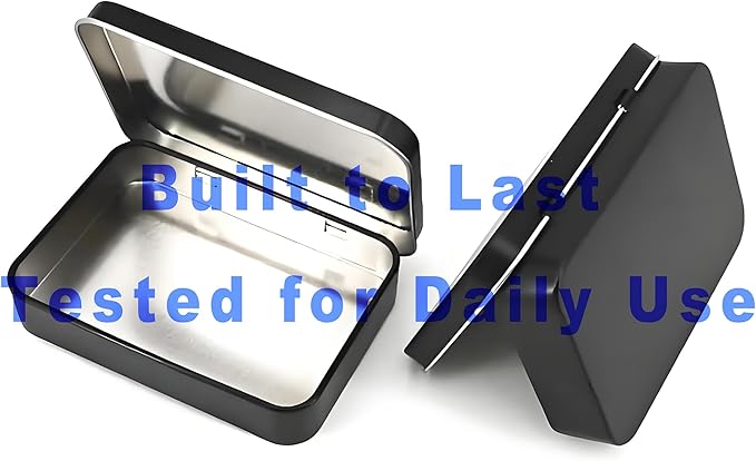 Small Metal Box With Lid-Cookie Tins Metal Tins With Lids Lens Wipes Storage Container Mini Portable Box,Empty Hinged Tin,For Organize Mint Candy Jar,Sewing Tools,DIY Gift Boxes(Black 20 Pcs)