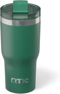 RTIC 20oz Essential Tumbler with Lid, Ceramic Lined, Insulated, Stainless Steel, Metal, Double Wall Vacuum-Insulation, Travel Cup for Iced Coffee, Tea, Hot and Cold Drink, Pine Tree