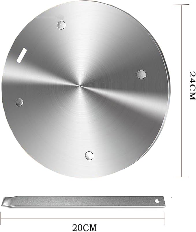 Heat Diffuser Plate, Grouarty Stainless Steel Cooking Induction Adapter Simmer Plate for Electric Gas Glass Cooktop Hob Ring, Induction Cooktop Converter Plate With Handle 9.45inch