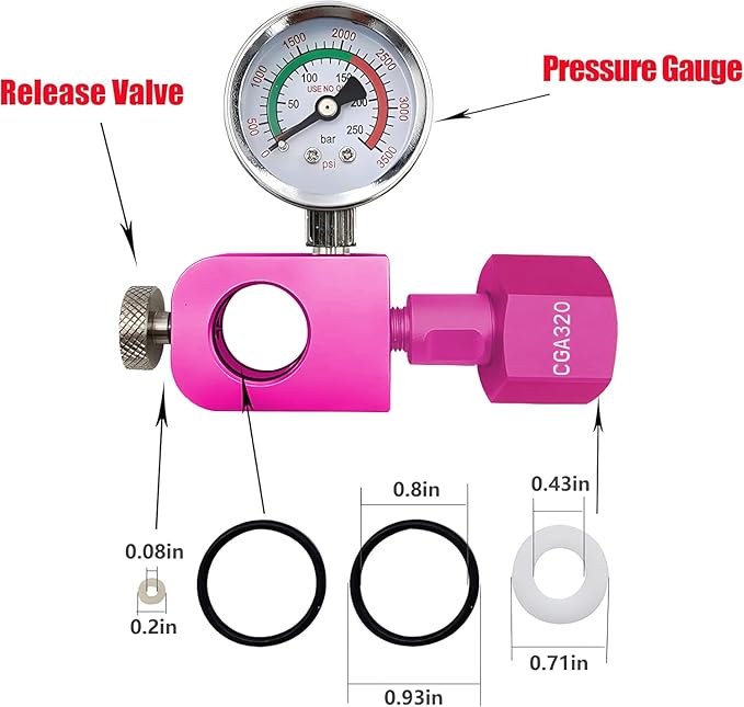 Co2 Refill Adapter for Soda Terra Makers,Quick Fill Kit for Pink Cylinders,Co2 Exchange Carbonator Fill Station Compatible with DUO Terra Art Soda Machine