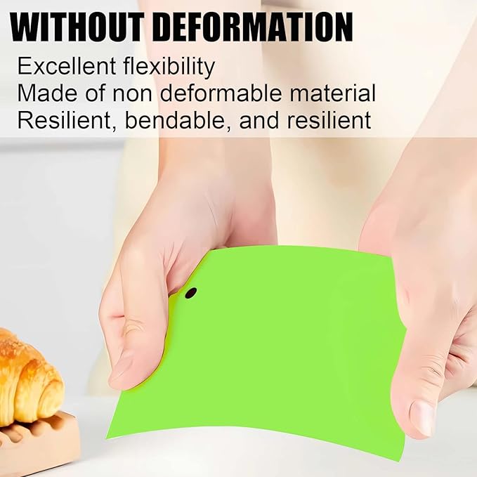 Dough Scraper Plastic Bench Scraper, Dough Scraper Tool Dough Cutter, Flexible Bench Scraper for Making Bread Pizza, 4 PCS