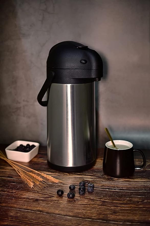 Heritage66 Thermal Coffee Carafe -Triple Wall Vacuum insulated Flask- Thermos keeping Beverages Hot for 12 hours /24 hours cold Tea, Water, and Coffee Dispenser (3 Liter / 101 Oz)