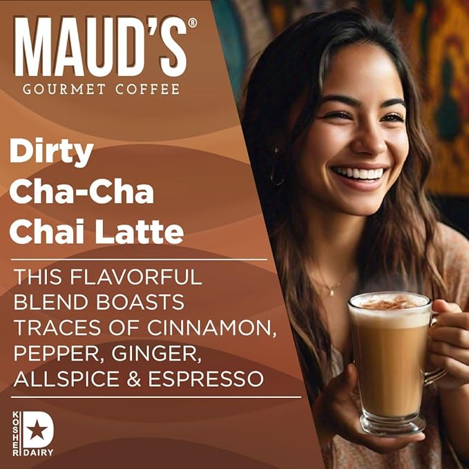 Maud's Espresso Chai Tea Latte Pods, 18 ct, Recyclable Single Serve Tea Pods - 100% Gourmet Blended Tea Leaves, Compatible with Keurig K Cups Maker