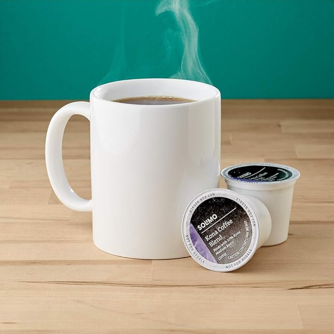 Amazon Brand - Solimo Medium Roast Coffee Pods, Kona Blend, Compatible with Keurig 2.0 K-Cup Brewers, 100 Count