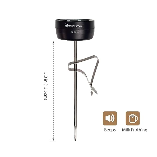Digital Milk Frothing Thermometer with Clip, Espresso Machine Accessories for Steaming Milk (Fahrenheit)