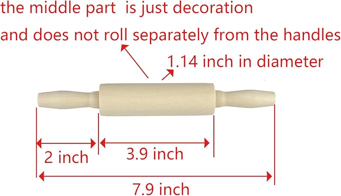 14 Pack Wood Small Rolling Pin for Kids, 7.9 Inch Kids Rolling Pin for Home Kitchen (14)