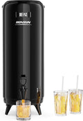 ROVSUN 4.8 Gallon Insulated Beverage Dispenser, Stainless Steel Hot and Cold Drink Dispenser, Ice and Hot Drink Server w/Spigot, Hot and Cold Beverage Server for Coffee, Tea, Milk & Juice