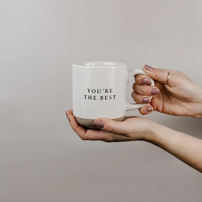 Sweet Water Decor You're The Best Stoneware Coffee Mug | Inspirational Mug | Novelty Coffee Mugs | Microwave & Dishwasher Safe | 14oz Coffee Cup