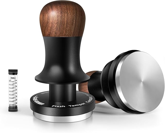 MHW-3BOMBER 45.5mm Espresso Tamper - 3 Spring Loaded Coffee Tamper with Sound Feedback - Barista Calibrated Tamper with 15lb / 30lbs Replacement Springs - Compatible for Flair Pro and Pro 2 T7070F-OS