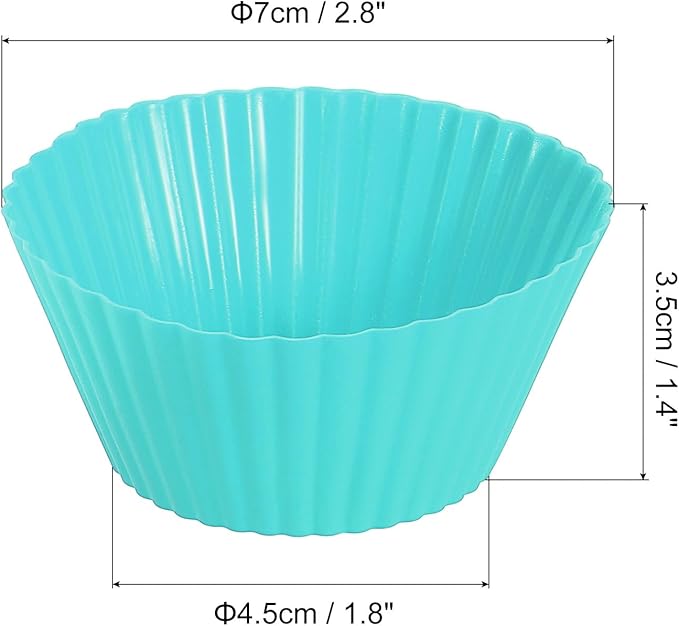 uxcell 18Pcs Silicone Cupcake Liners, Non-Stick Baking Cups, for Cooking Eggs, Baking Muffins and Make a Cake(Mint Green)