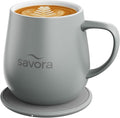 Temperature Control Smart Mug with Wireless Heating Pad - 12oz Ceramic Coffee Mug Warmer | Maintains 135°F Self Heating Cup | IntelliHeat Technology | USB-C Powered - Grey