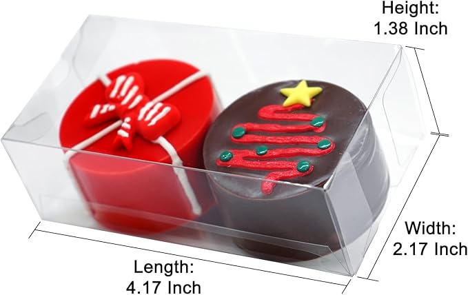 100pcs Clear Macaron Boxes 4.17" x 2.17" x 1.38" Chocolate Covered Ore Boxes Clear Favor Box Treat Pastry Box for Christmas Birthday Wedding