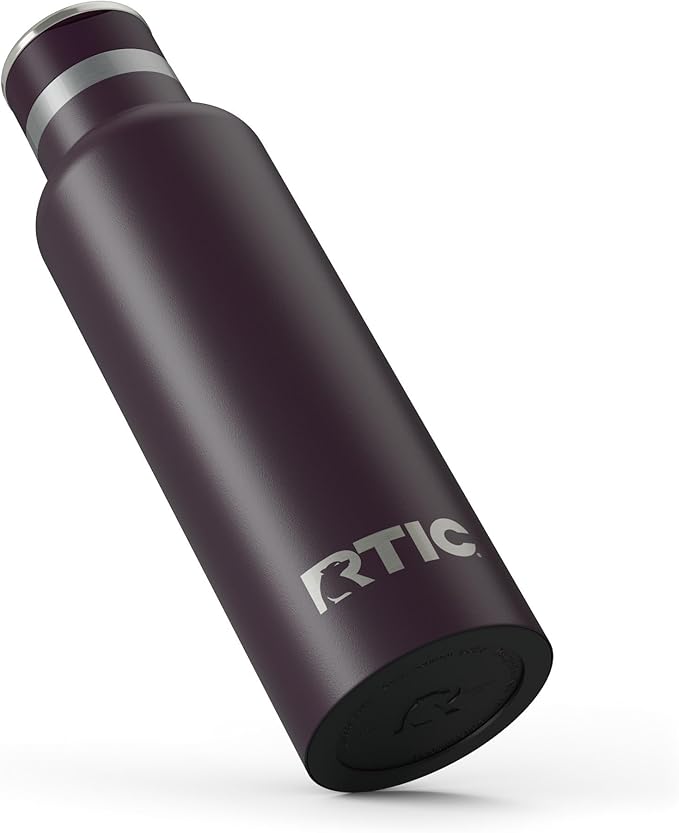 RTIC 20oz Journey Bottle Metal Stainless Steel Vacuum Insulated, BPA Free, Reusable, for Water, Hot and Cold Drinks, Travel, Sports, Camping, Plum