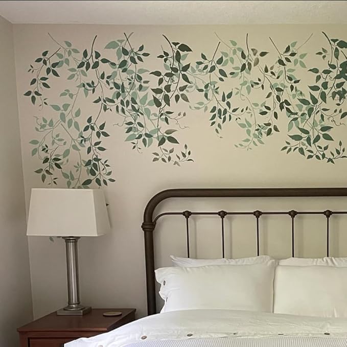 Tree Stencils for Painting on Wood Leaf Vine Stencil Large Bird Branch Stencils for Crafts Reusable for Wall Furniture Canvas Decor