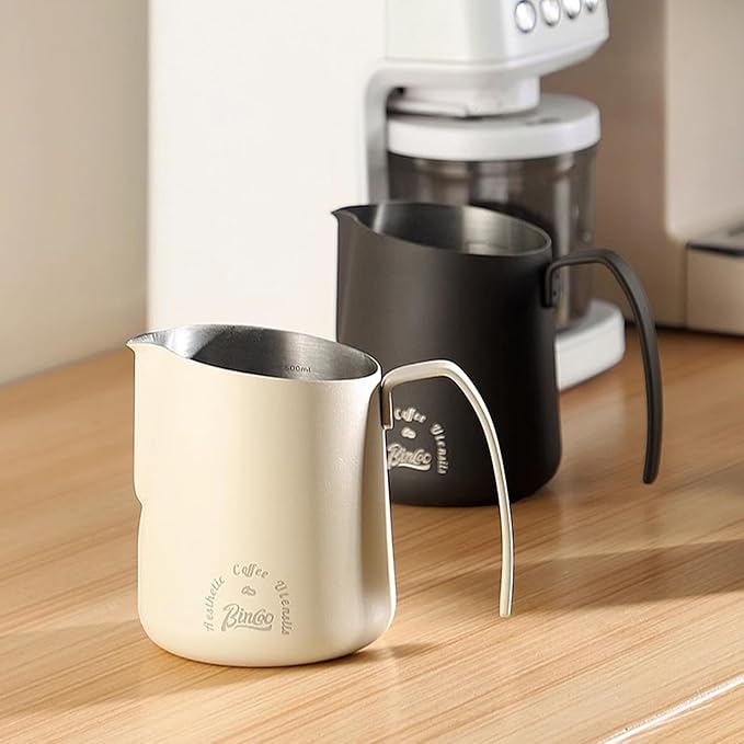 Milk Frothing Pitcher 750ML - Espresso Steaming Pitcher with Large Handle and V-Spout,Stainless Steel Milk Frothing Cup for Cappuccino, Latte Art,Coffee Machine Accessories