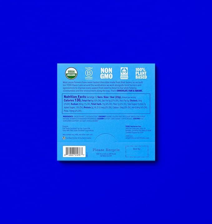 TCHO 3-Bar Chocolate Variety Pack | Toffee Time, Choco Latte & Aww Nuts | Single Origin, Plant Based, Organic & Fair Trade, | Non GMO, Non-Dairy, Vegan, Soy Free (2.5oz each)